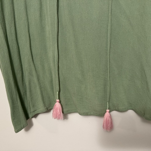 Anthropologie Floreat Gauze Embroidered Floral Top with Tassel - Picture 4 of 9